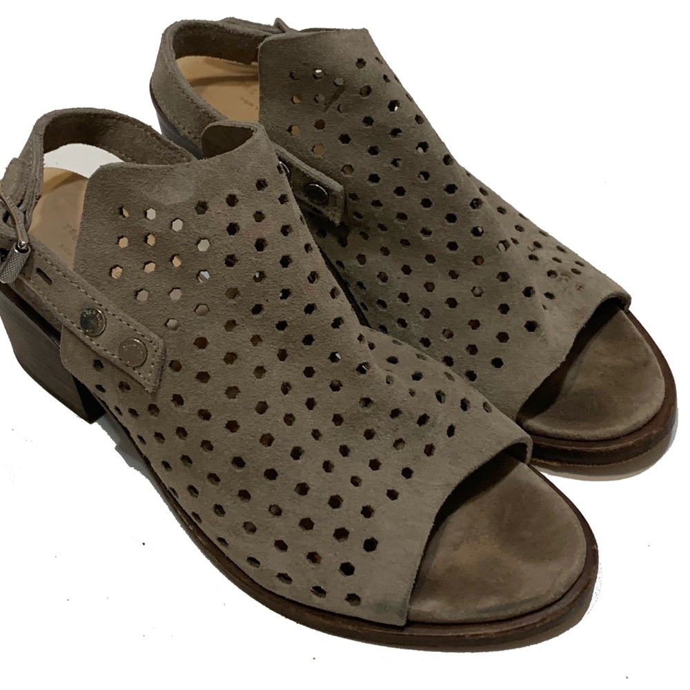 Women's Perforated Taupe Sandals